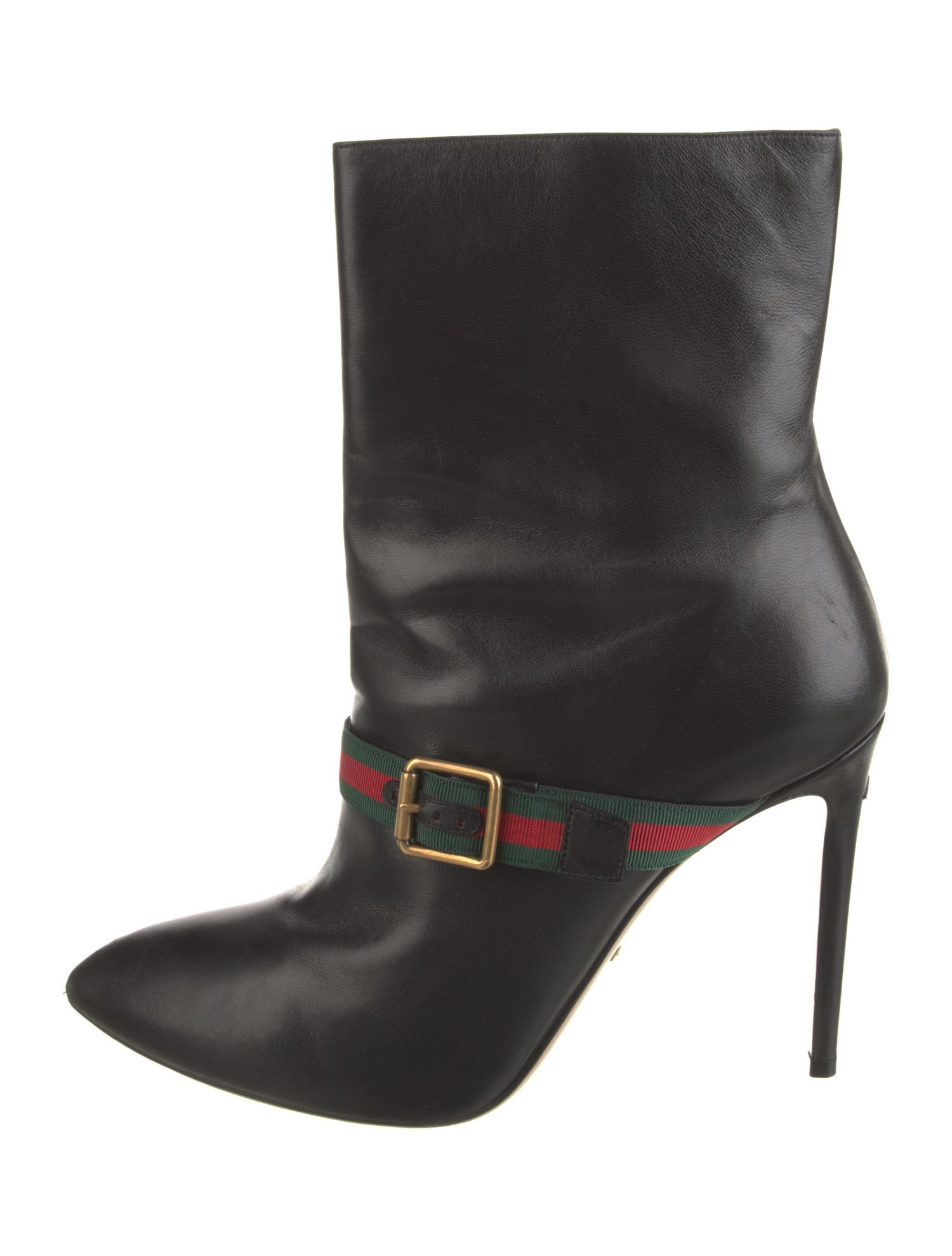 Gucci Web Accent Leather Boots