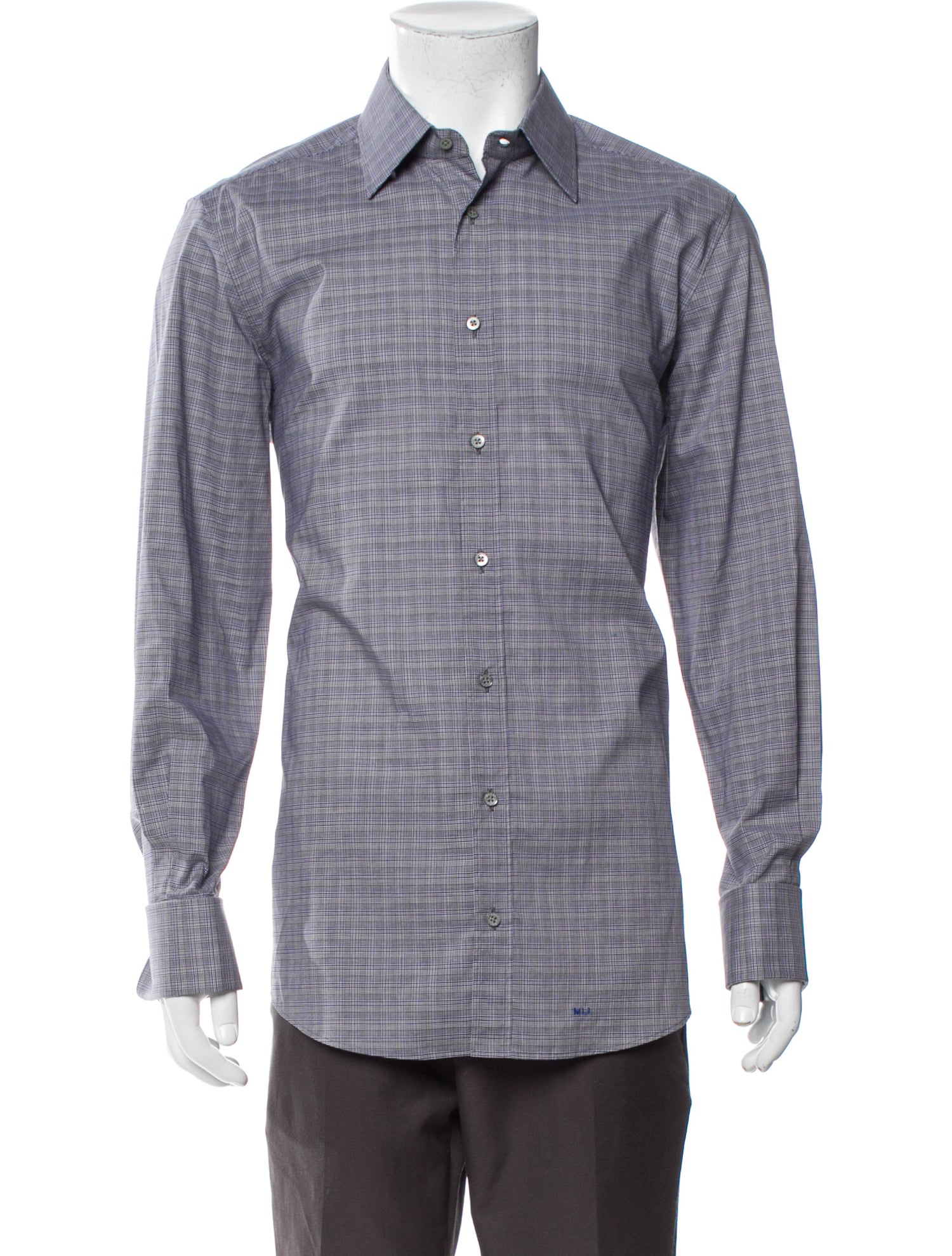 Gucci Plaid Print Long Sleeve Dress Shirt