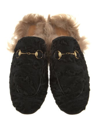 Gucci Horsebit Accent Shearling Mules