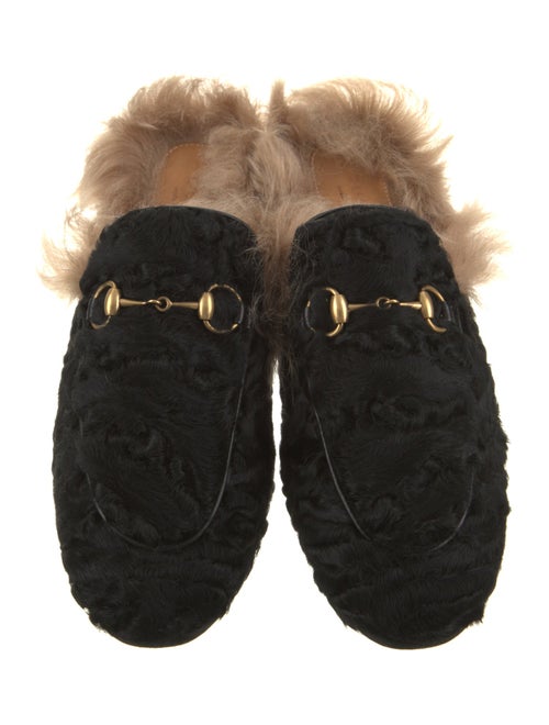 Gucci Horsebit Accent Shearling Mules