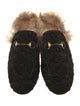 Gucci Horsebit Accent Shearling Mules
