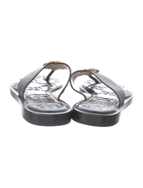 Gucci Interlocking G Logo Leather Flip Flops