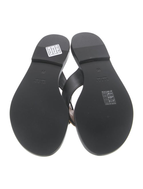 Gucci Interlocking G Logo Leather Flip Flops