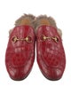 Gucci Horsebit Accent Crocodile Mules