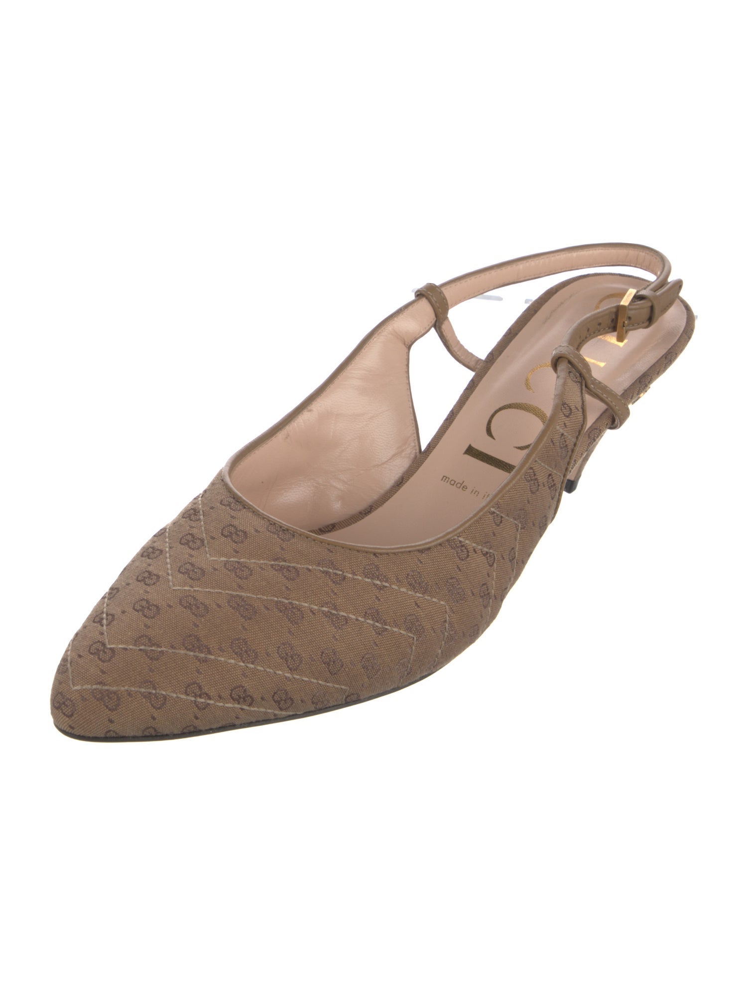 Gucci Micro GG Monogram Canvas Slingback Pumps