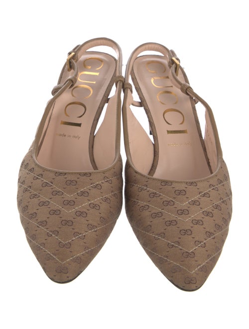 Gucci Micro GG Monogram Canvas Slingback Pumps