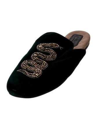 Gucci Kingsnake Velvet Mules
