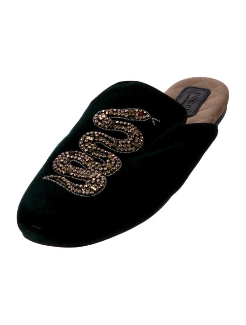 Gucci Kingsnake Velvet Mules