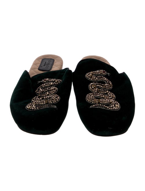 Gucci Kingsnake Velvet Mules