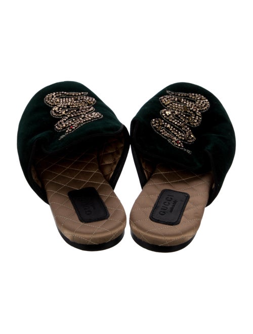 Gucci Kingsnake Velvet Mules
