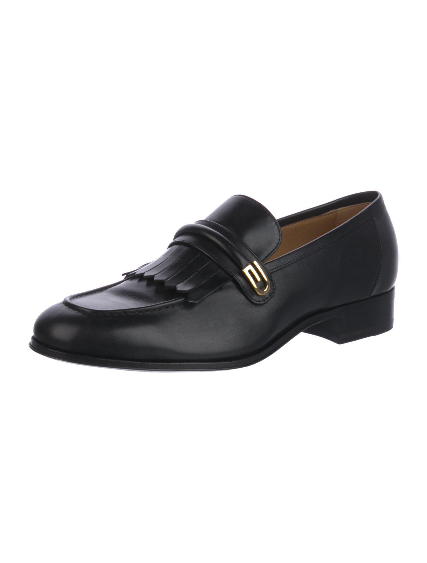 Gucci Web Accent Leather Dress Loafers