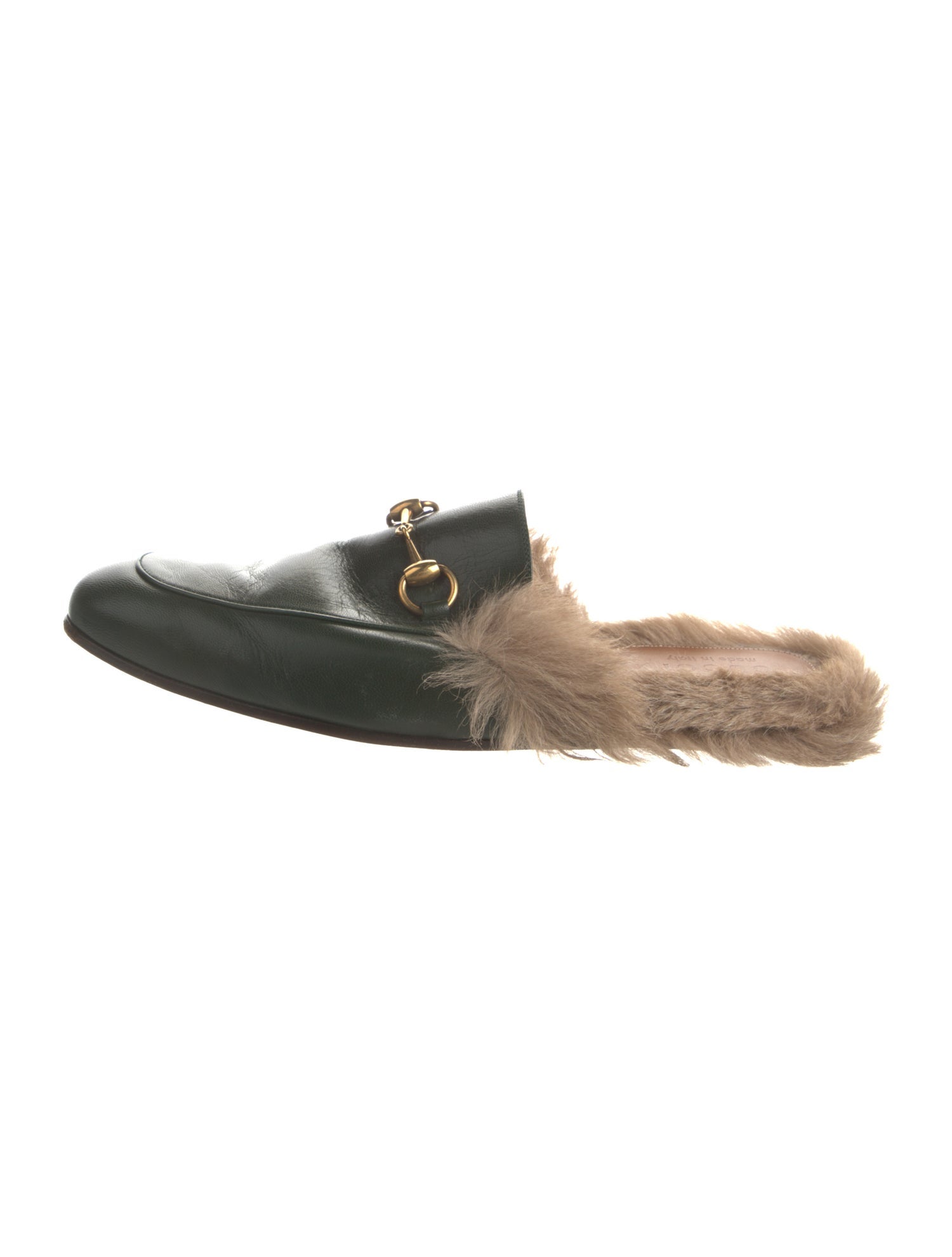 Gucci Horsebit Accent Leather Slippers