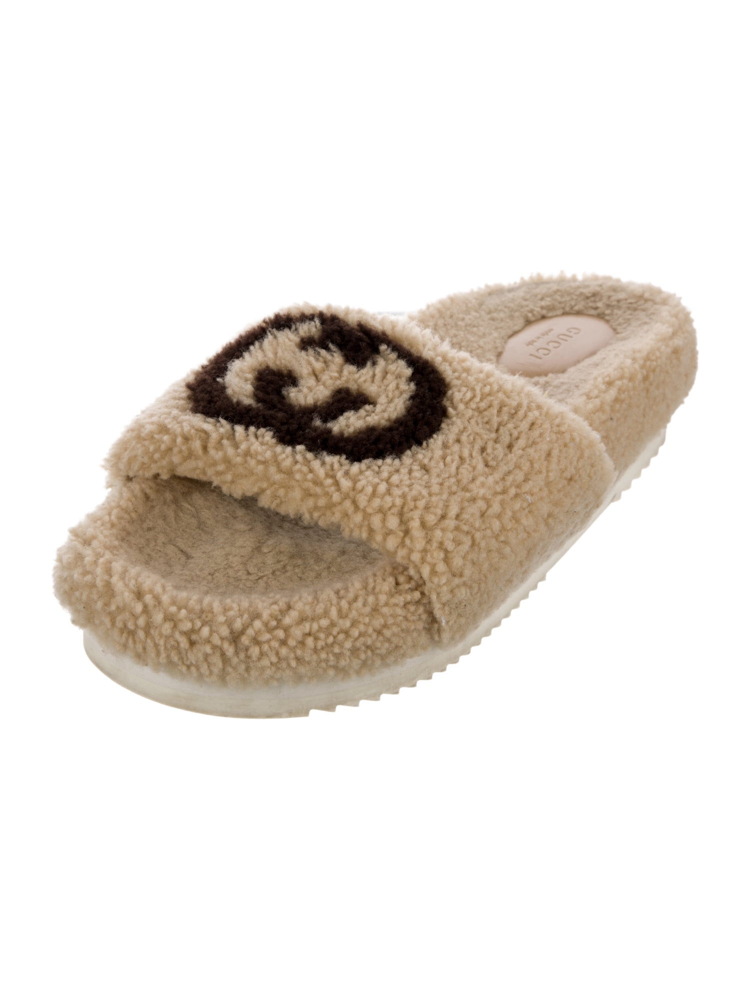 Gucci Interlocking G Logo Shearling Espadrilles