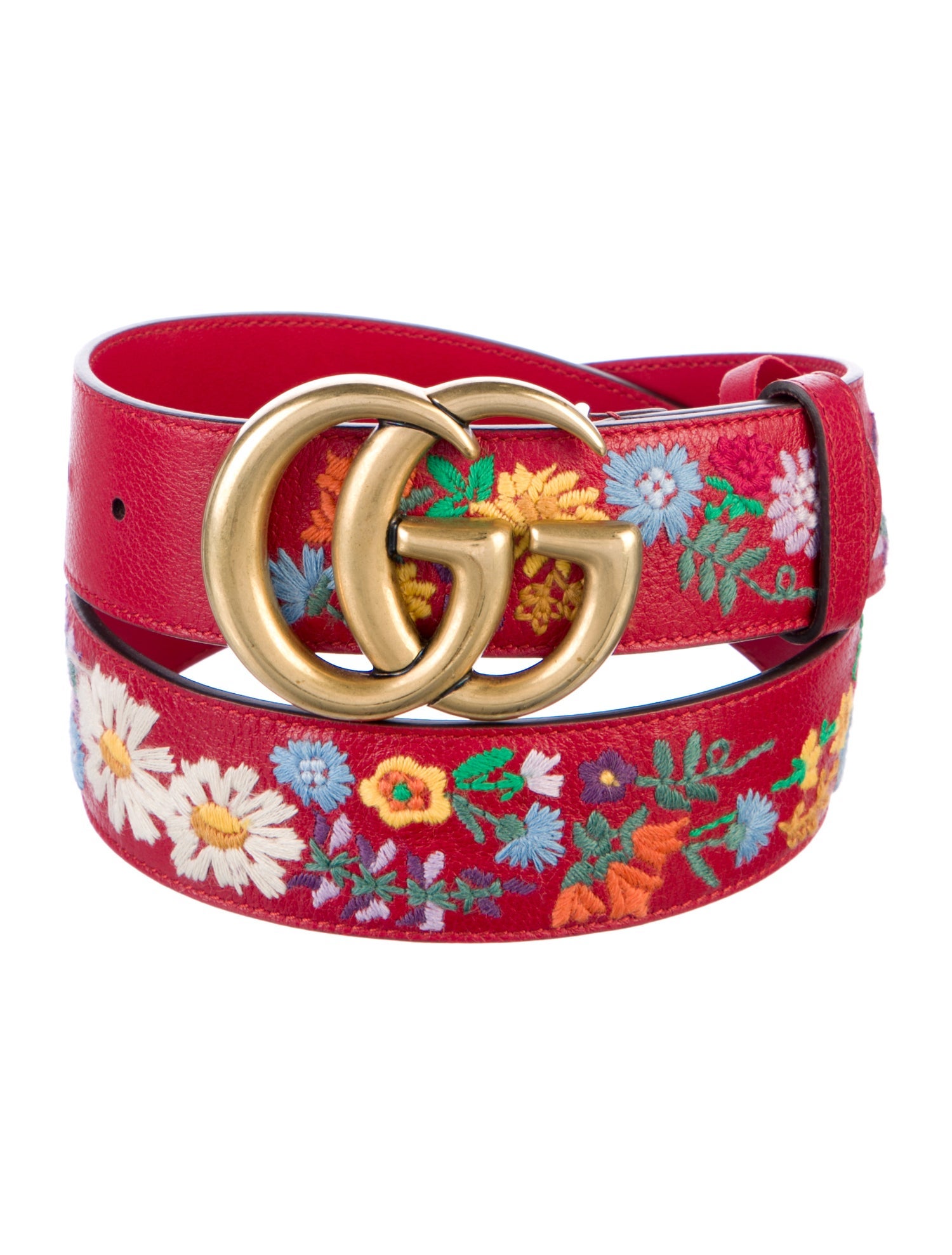 Gucci Double G Logo Leather Waist Belt