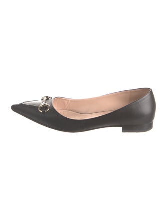 Gucci Horsebit Accent Leather Ballet Flats