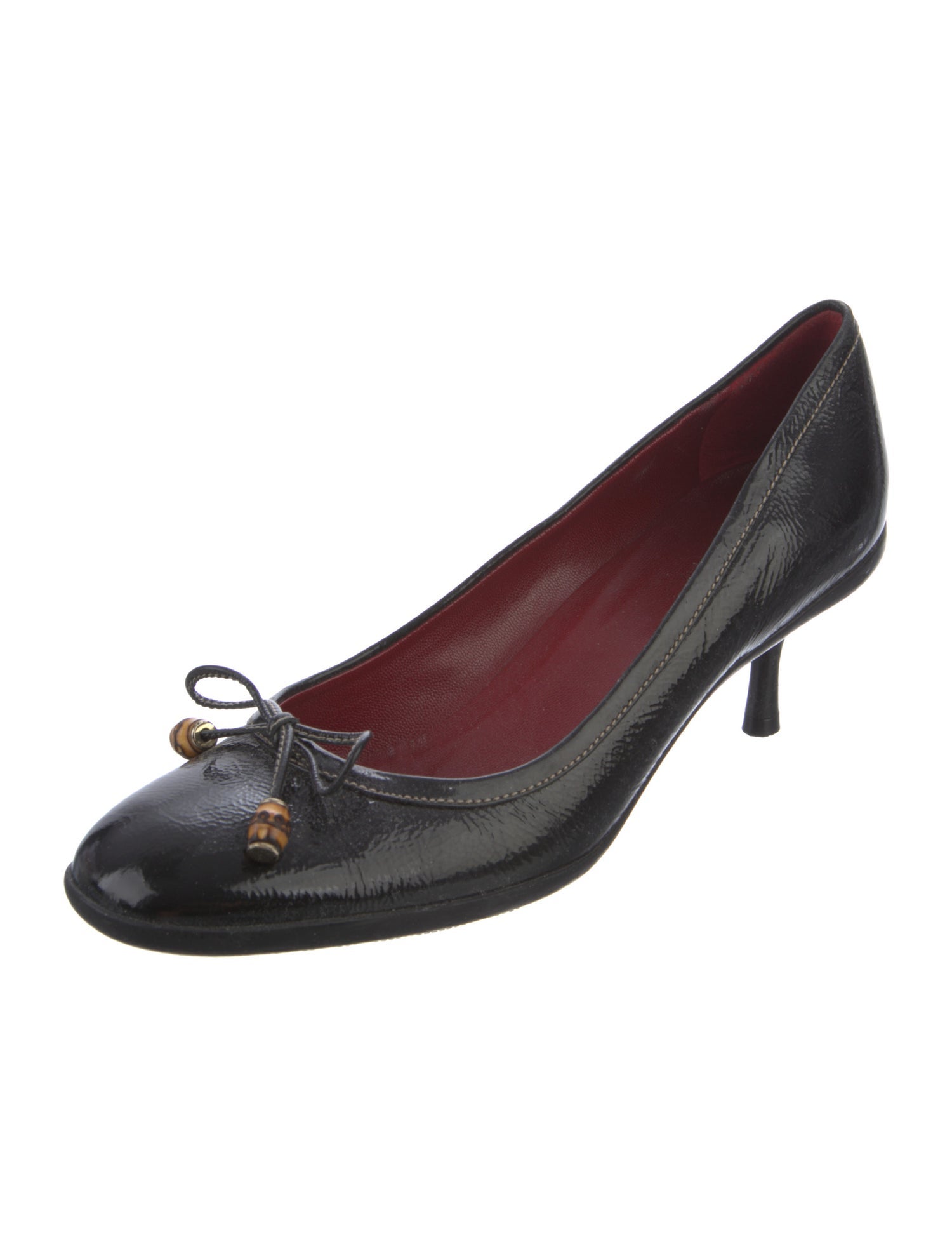 Gucci Interlocking G Logo Patent Leather Pumps