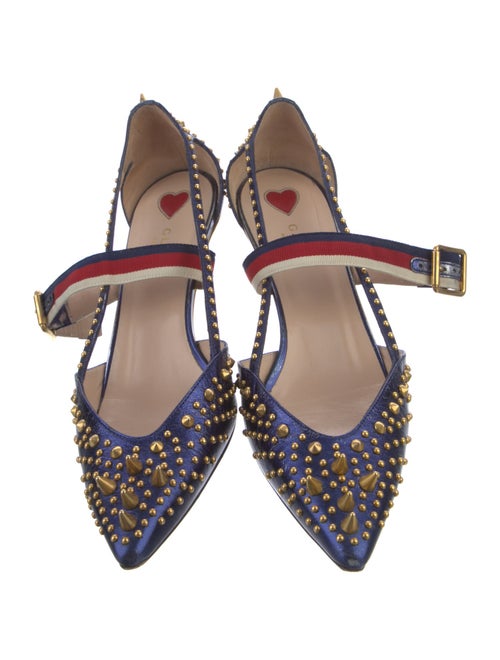 Gucci Sylvie Web Accent Leather Pumps