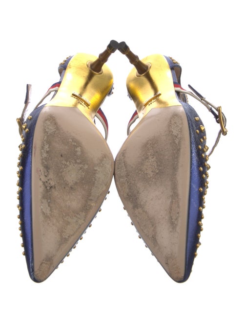 Gucci Sylvie Web Accent Leather Pumps