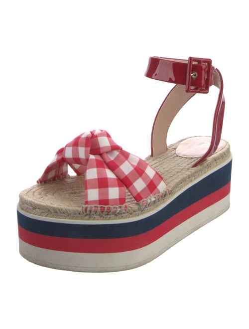 Gucci Sylvie Web Accent Patent Leather Espadrilles