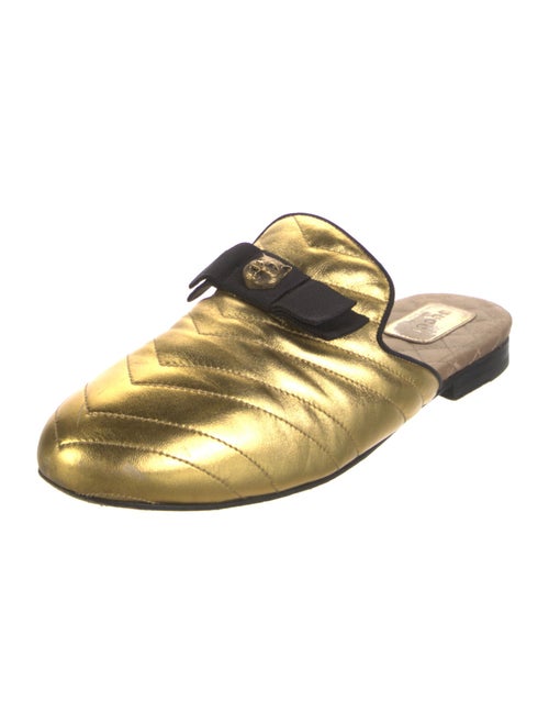 Gucci Quilted Pattern Leather Mules