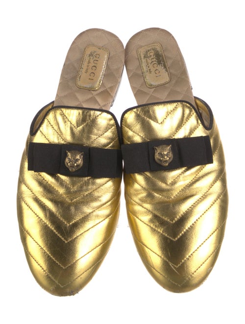Gucci Quilted Pattern Leather Mules