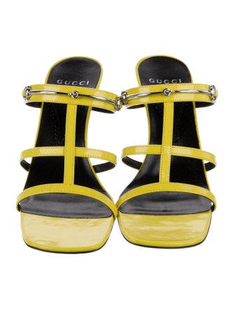 Gucci Horsebit Accent Patent Leather Slides