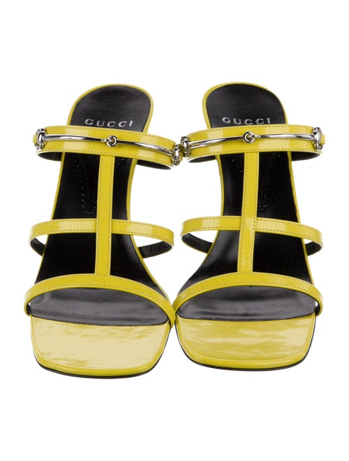 Gucci Horsebit Accent Patent Leather Slides