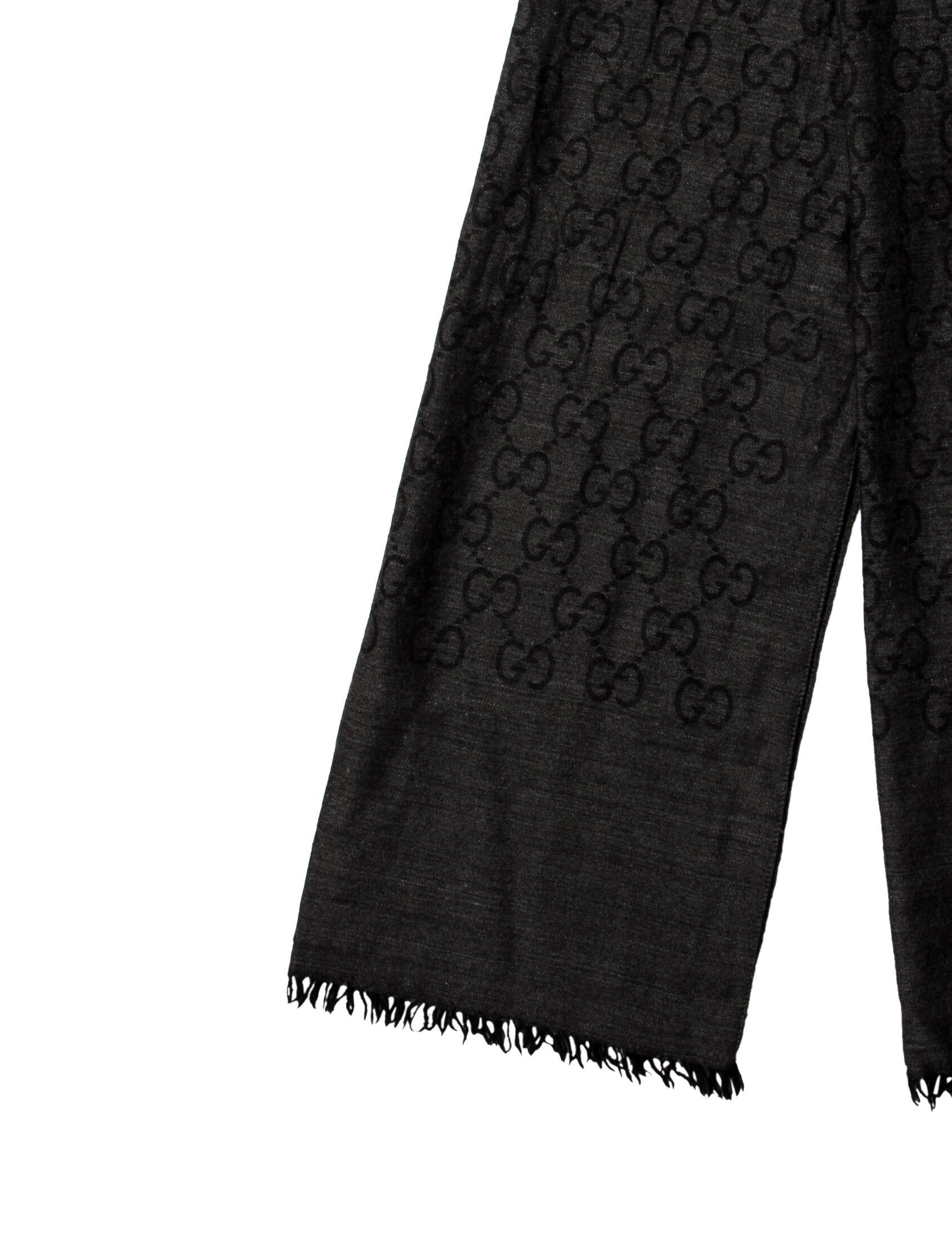 Gucci Wool Running GG Logo Scarf