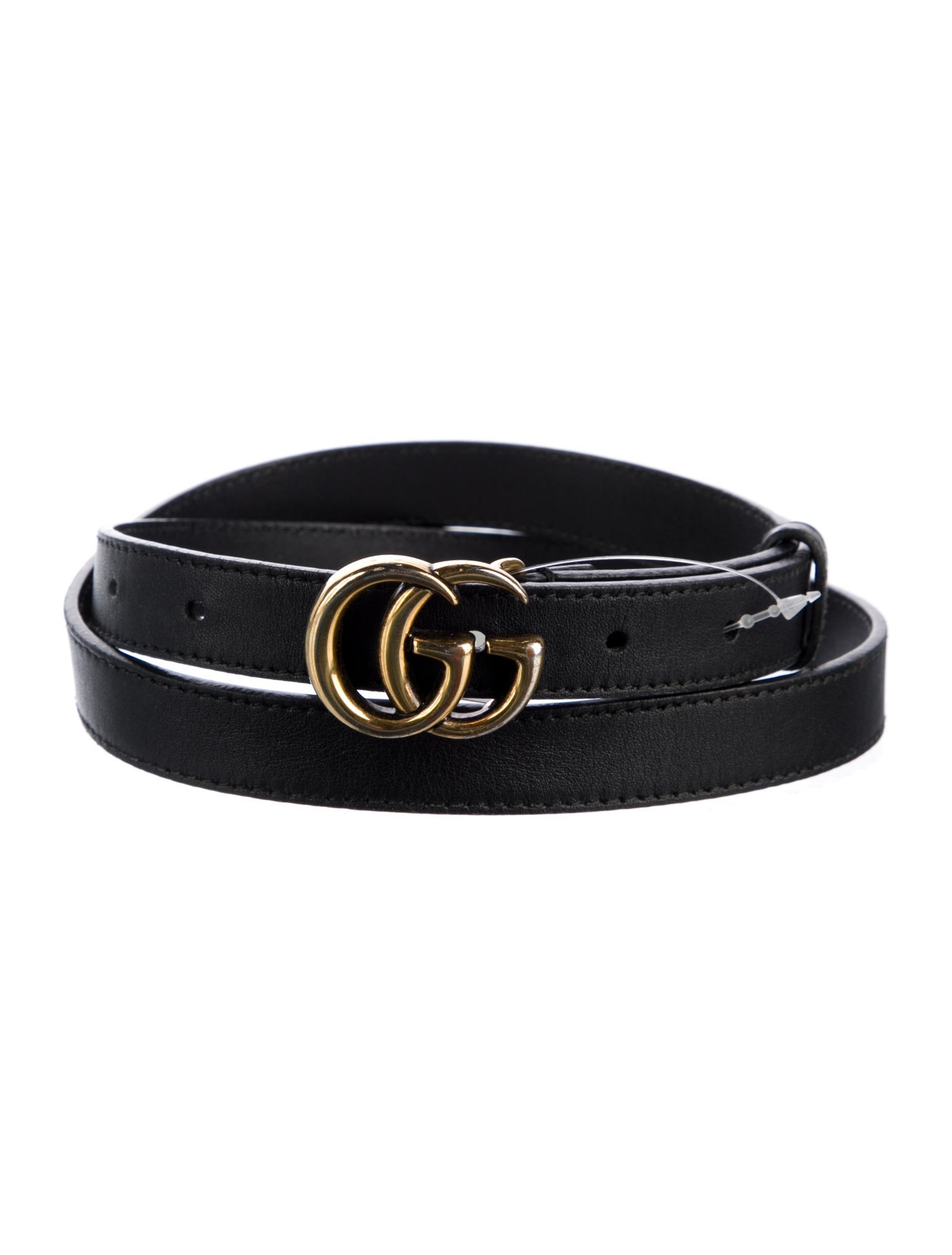 Gucci Double G Logo Skinny Belt