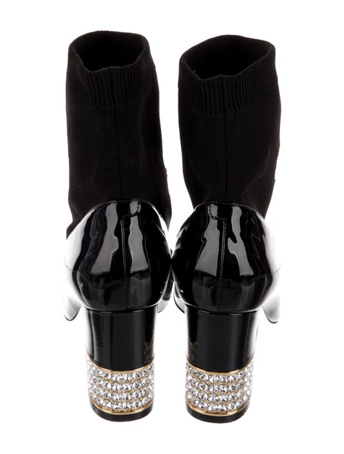 Gucci Patent Leather Floral Print Sock Boots