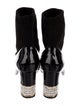 Gucci Patent Leather Floral Print Sock Boots
