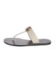 Gucci Double G Logo Leather Flip Flops