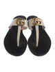 Gucci Double G Logo Leather Flip Flops