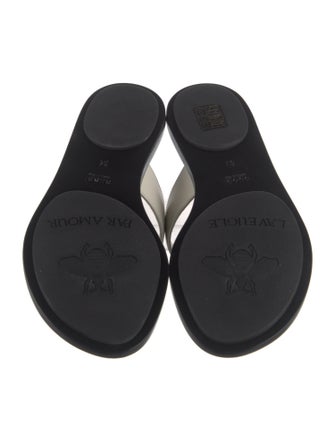 Gucci Double G Logo Leather Flip Flops