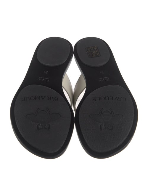 Gucci Double G Logo Leather Flip Flops