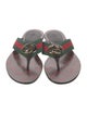 Gucci Web Accent Leather Flip Flops