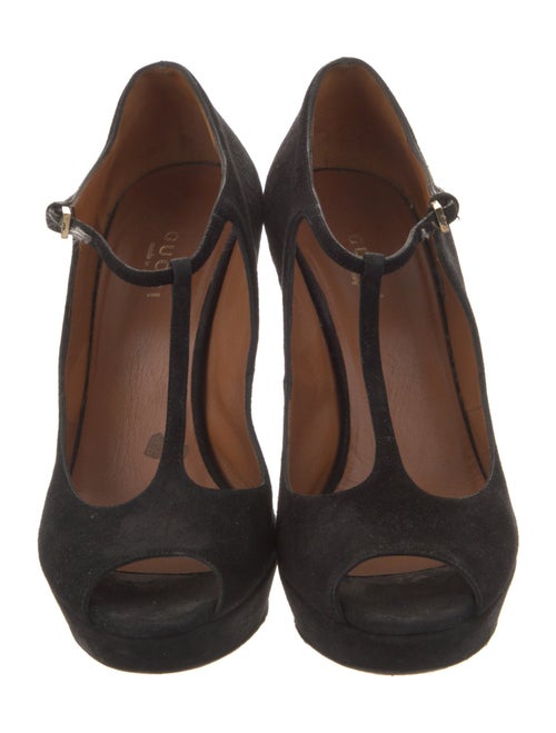 Gucci Suede T-Strap Pumps