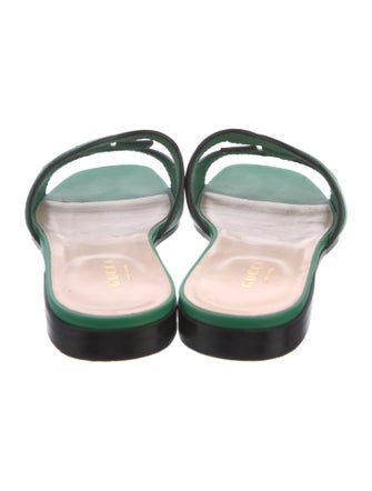 Gucci Leather Cutout Accent Slides