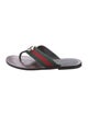 Gucci Web Accent Canvas Flip Flops