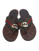 Gucci Web Accent Canvas Flip Flops
