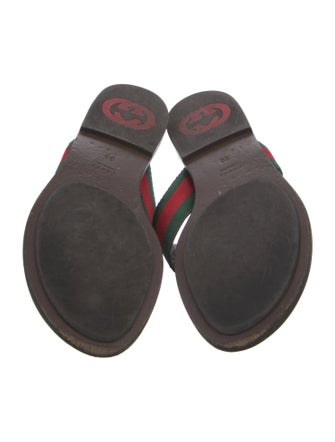 Gucci Web Accent Canvas Flip Flops