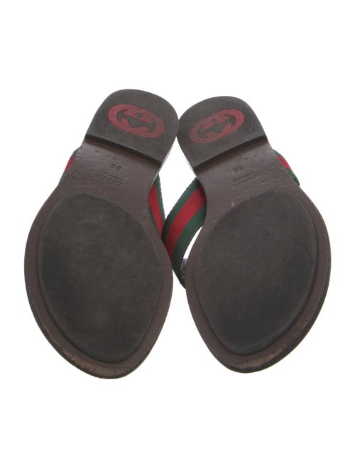 Gucci Web Accent Canvas Flip Flops