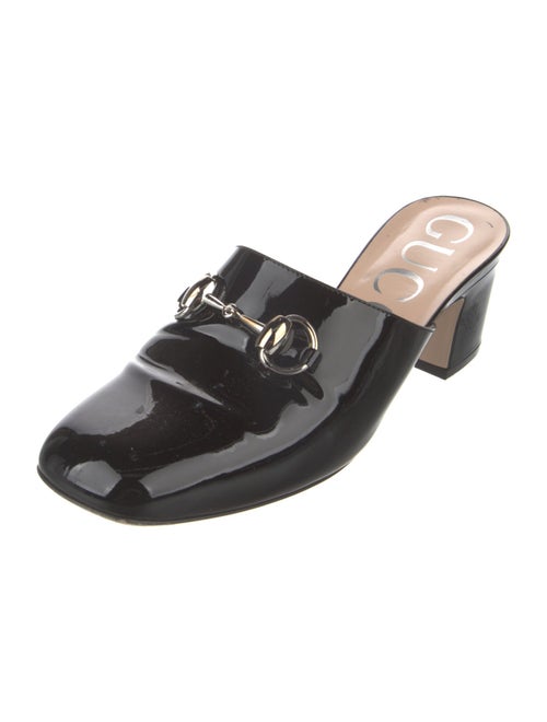 Gucci Horsebit Accent Patent Leather Mules