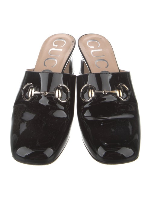 Gucci Horsebit Accent Patent Leather Mules