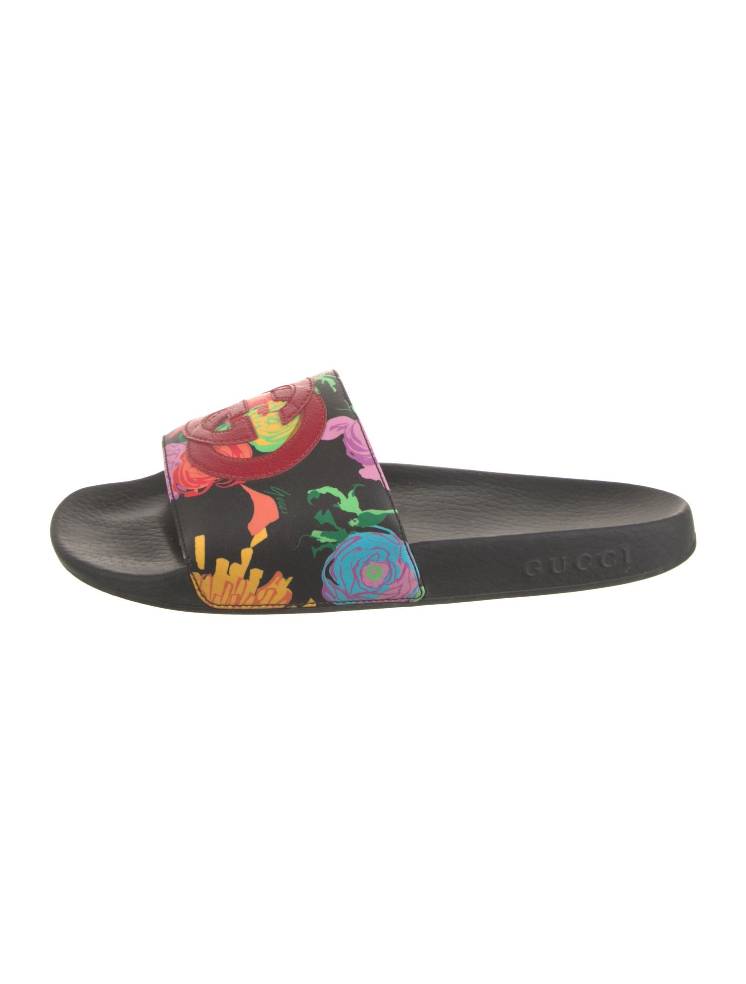 Gucci Interlocking G Logo Leather Slides