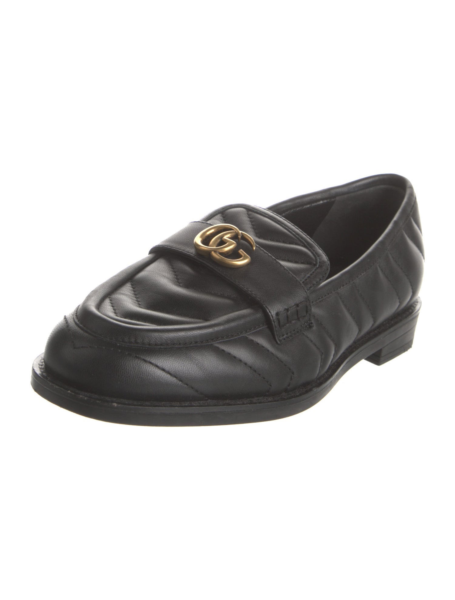 Gucci Double G Logo Leather Loafers