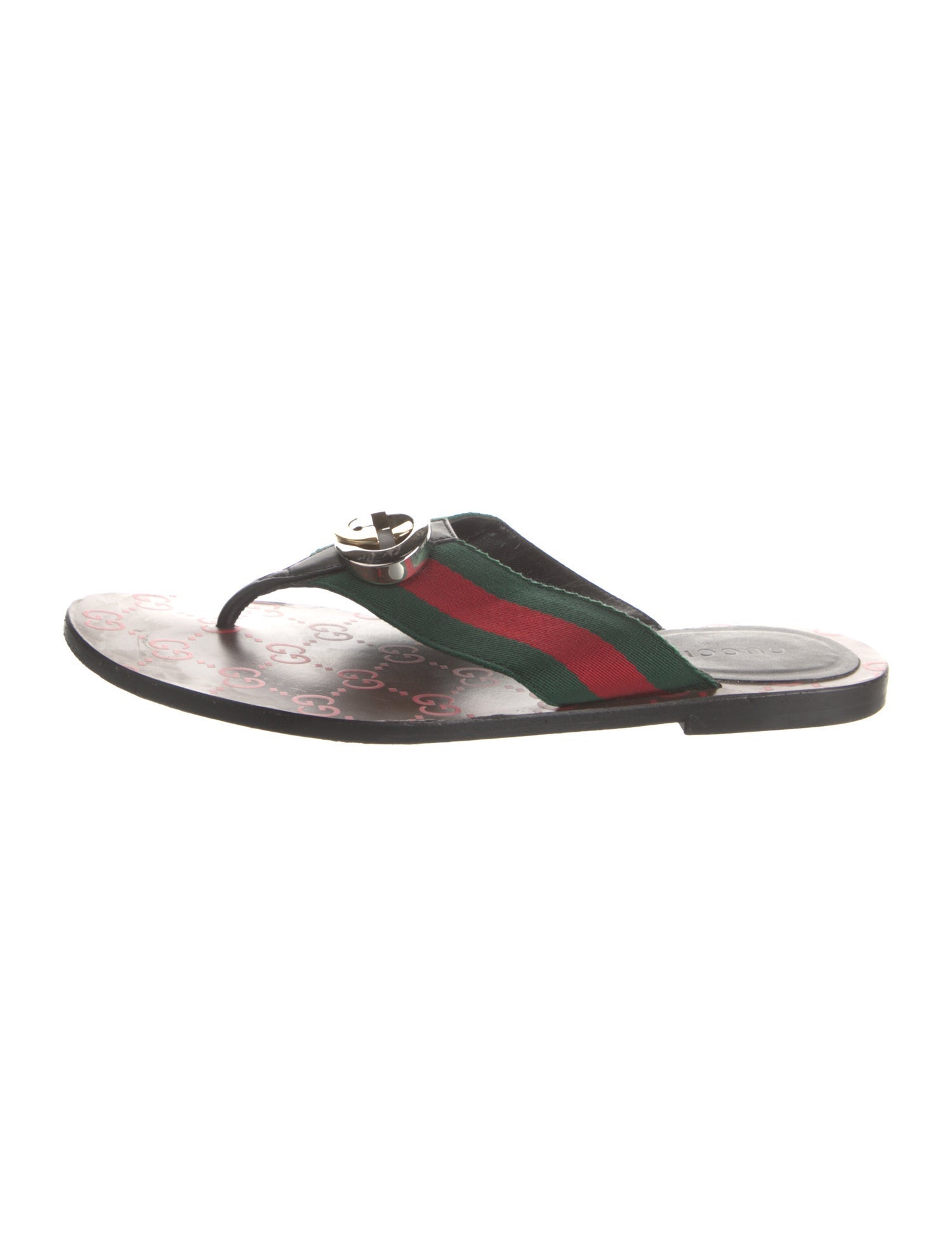Gucci GG Logo Canvas Flip Flops