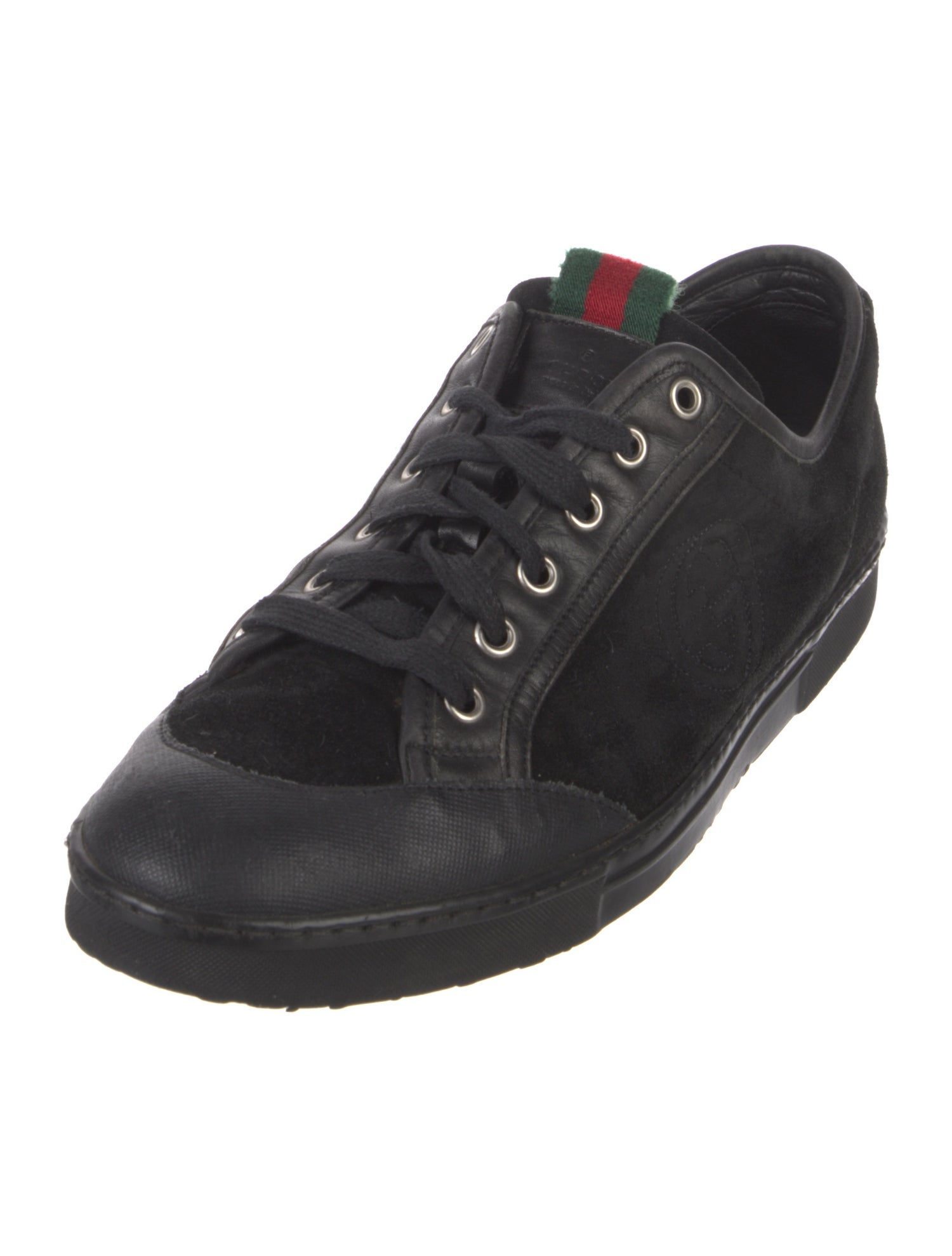 Gucci Web Accent Suede Sneakers