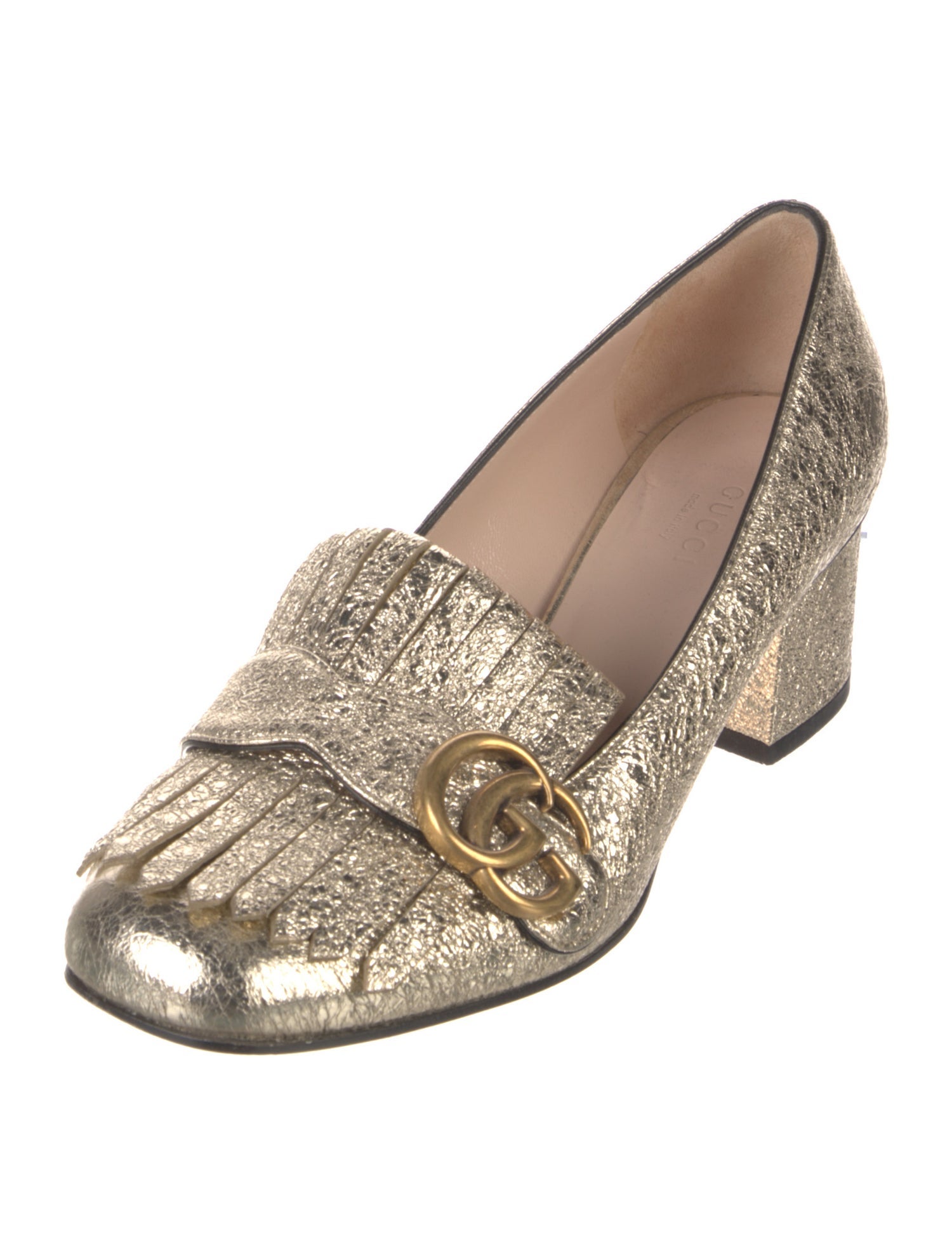 Gucci Double G Logo Leather Pumps