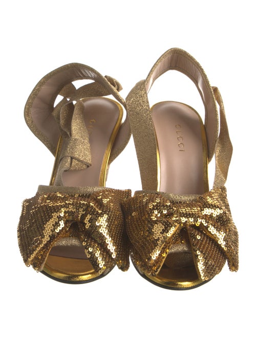 Gucci Sequins Bow Accents D'Orsay Pumps